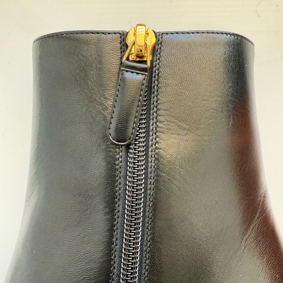 Chanel Black Lambskin Leather CC Logo Cap Toe Booties Ankle Boots 36 C Low Heel - Picture 12 of 16